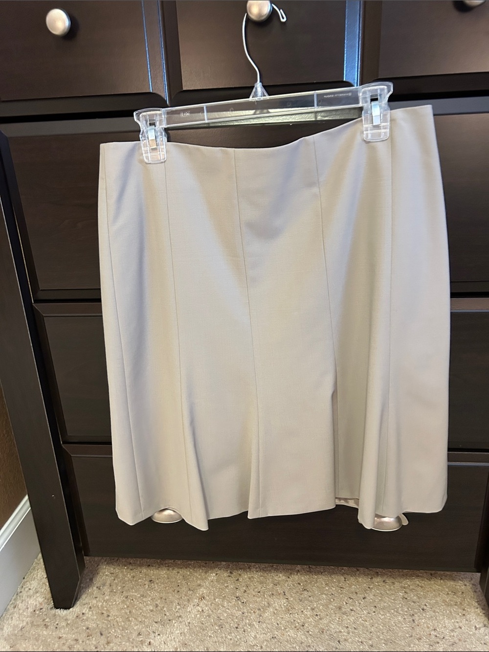 Ann Taylor Cream A-Line Panel Skirt
